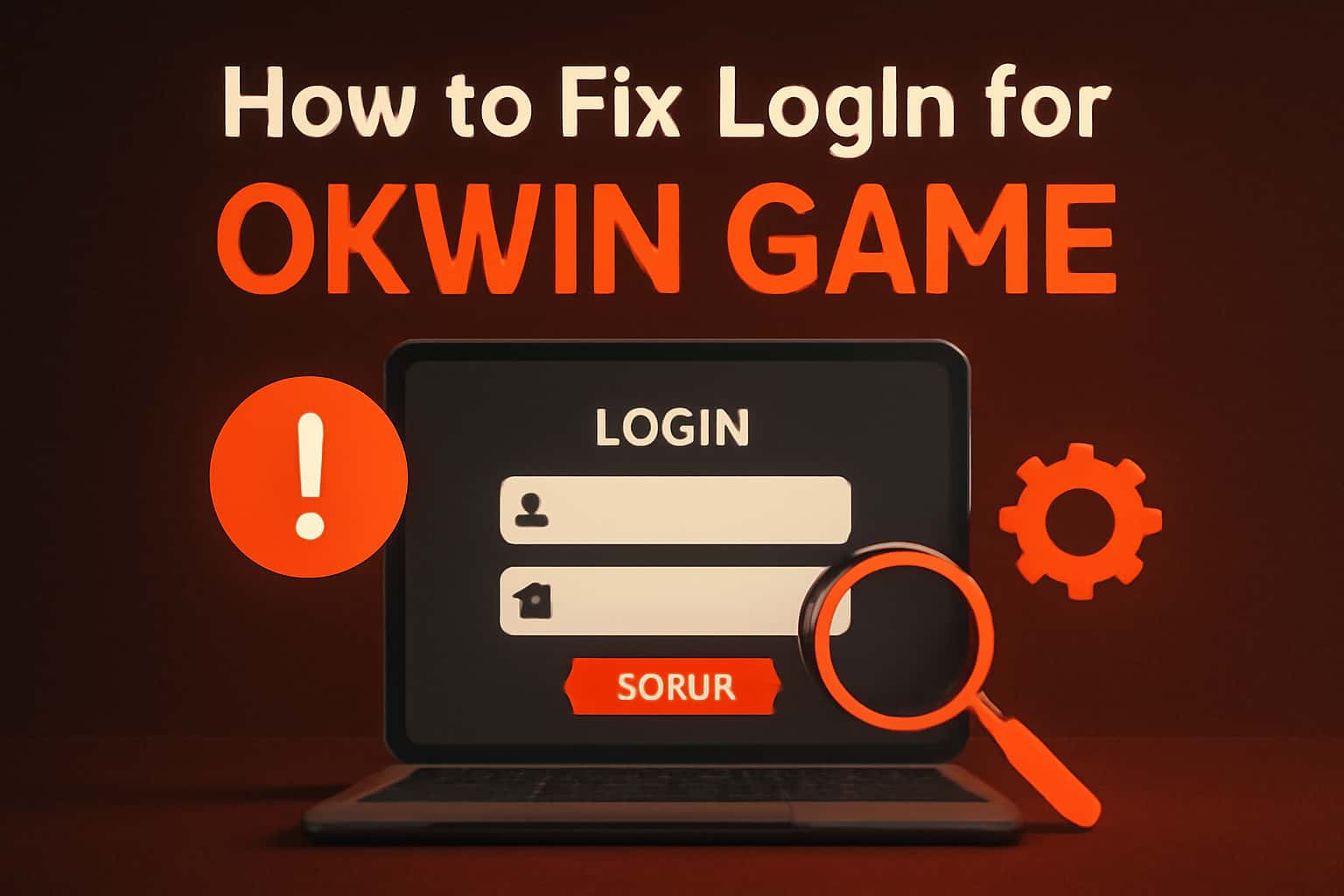 A professional guide cover for fixing login issues with Okwin Game.
