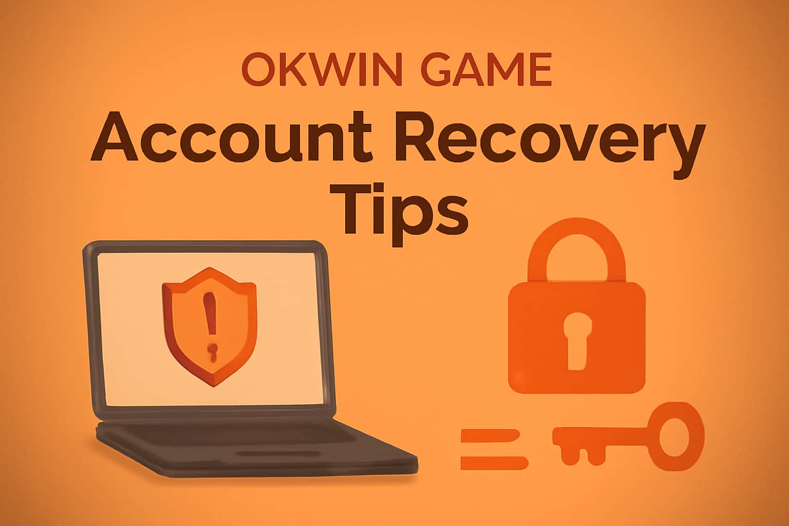 Illustration of Okwin Game account recovery process with the title visible.