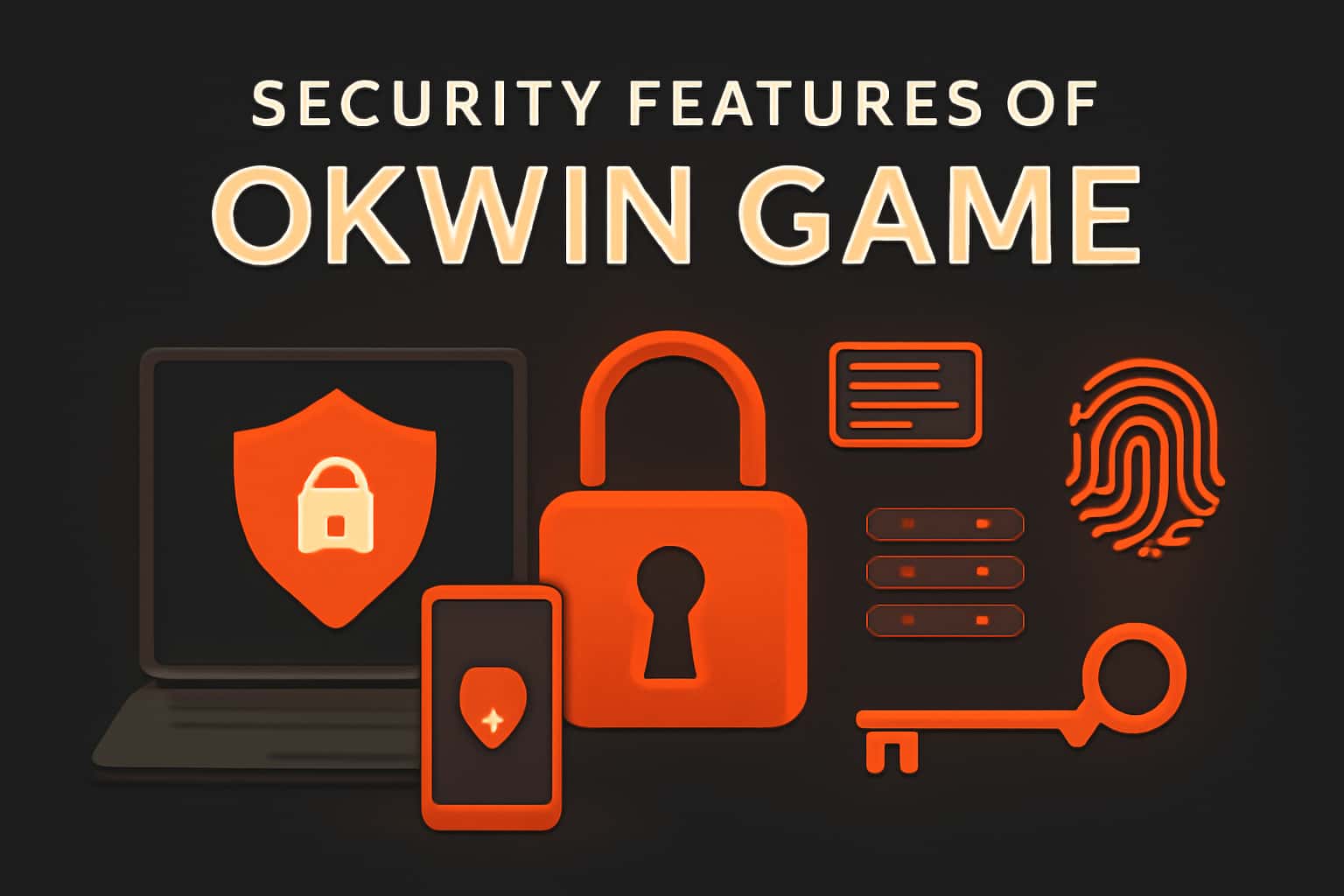 An informational scene depicting the security features of Okwin Game.