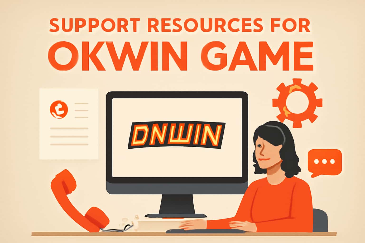 Visual representation of support resources for Okwin Game.