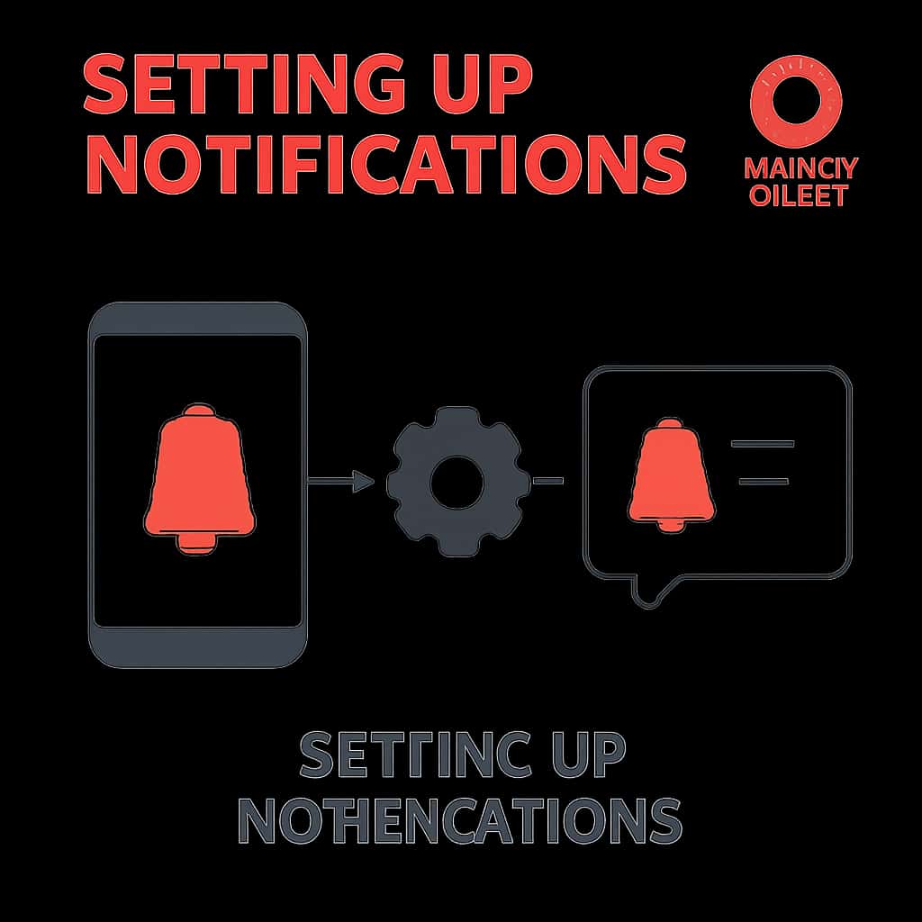 An educational diagram about setting up notifications for Okwin Game.