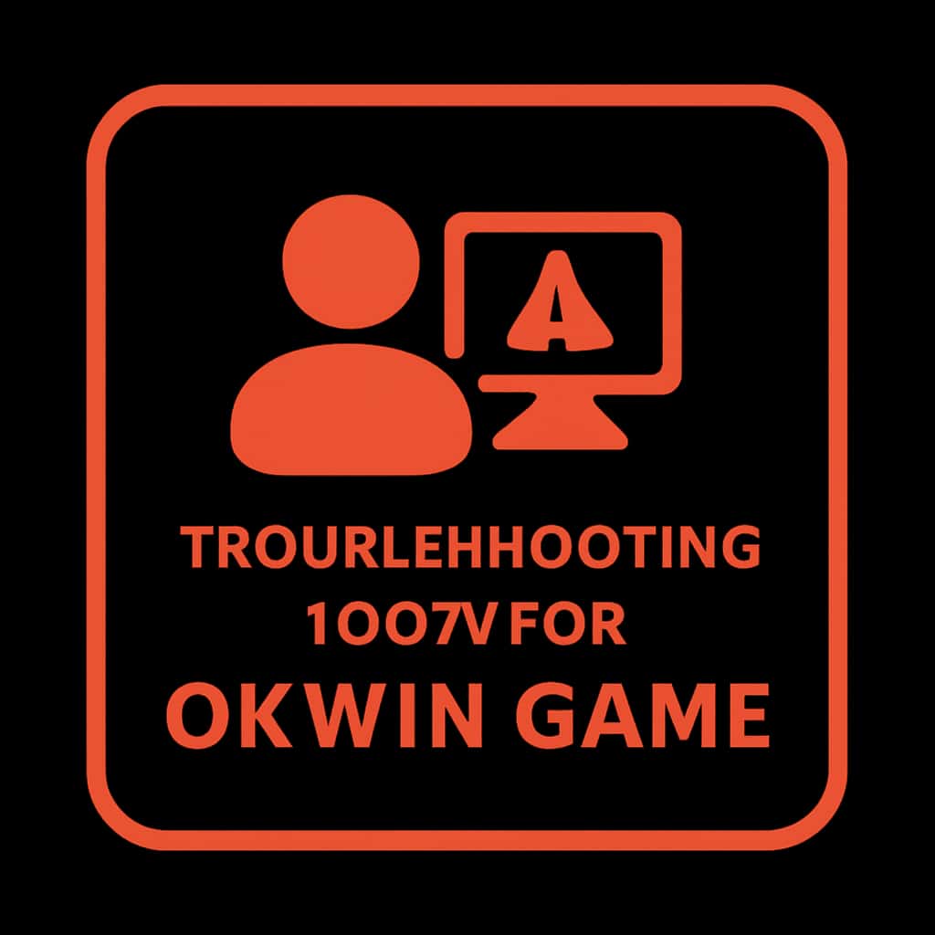 Icon representation of troubleshooting login for Okwin Game.